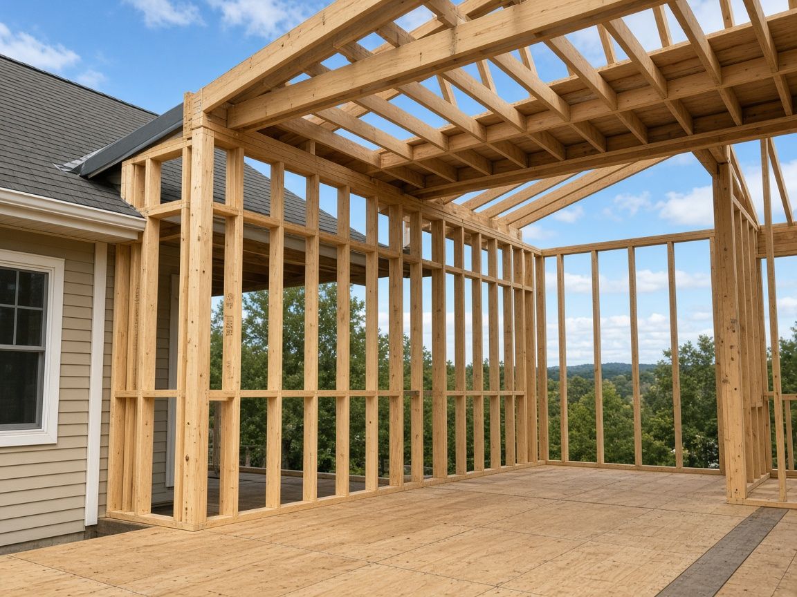 Crew framing an addition